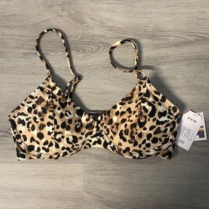 DONATED NWT Leopard Print Adjustable Bikini Top
